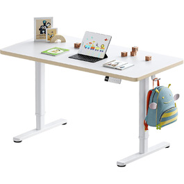 Електричний дитячий стіл HUANUO, 120 x 60 см, регулювання висоти, 3 рівня, білий