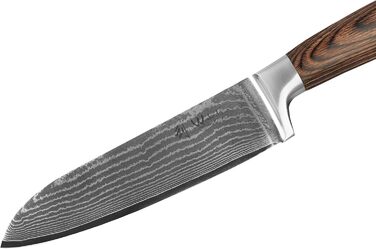 Набір кухонних ножів Wakoli EDIB 3 шт. з дамаської сталі (серцевина VG10) у дерев'яній подарунковій коробці – гострі та ергономічні – набір дамаських ножів з ручками з паккавуда