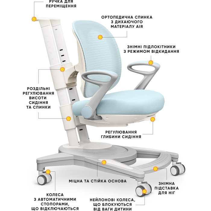 Дитяче крісло Mealux Sigma Air KBL (арт.Y-118 KBL)
