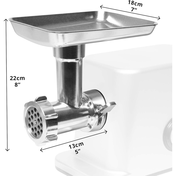 М'ясорубка нержавіюча сталь 3000W - Аксесуари для фаршу, ковбас, кіббе, ідеально підходять для приготування м'ясних або овочевих страв (веганських бургерів), 301