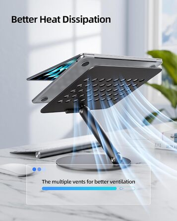 Стійка для ноутбука LULULOOK, регульована, 360° обертання, для MacBook, 10-17