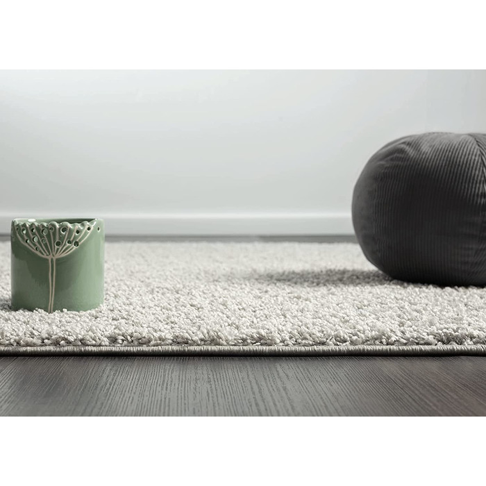Килим Relax Shaggy килим, що миється, з високим ворсом, з довгим ворсом, для вітальні, спальні, однотонний, що миється, протиковзкий, висота ворсу 30 мм, зелений, (80 х 150 см, сірий (кошлатий))