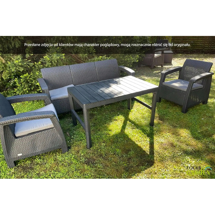 Комплект садових меблів Keter з пластику, сірий, 4 предмети