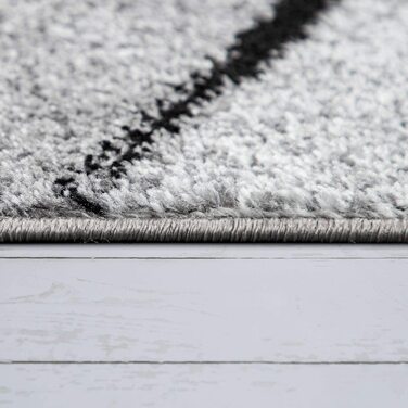 Домашній килим Paco для вітальні, Вінтажний, з коротким ворсом, для спальні, сучасний геометричний дизайн, розмір колір (160x230 см, сірий 2)