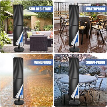 Чохол для парасольки/маркетки: захист від сонця та УФ-променів, діаметр до 400 см, розмір 300x300 см. Колір: коричневий/чорний. З підсилювачем.