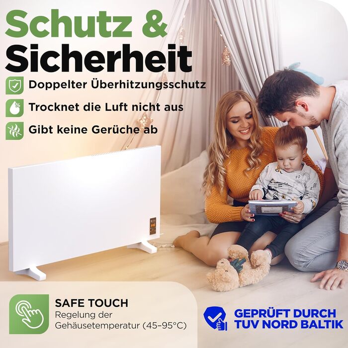 Інфрачервовий обігрівач TermoPlaza WiFi з термостатом 270 Вт (до 7 м²) | Настінний та підлоговий обігрівач | Енергозберігаючий інфрачервовий електричний обігрівач/конвектор для дому та ванної кімнати