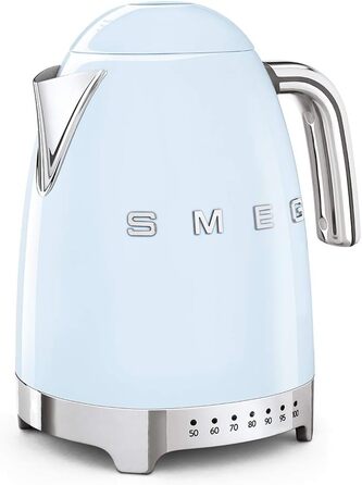 Електричний чайник Smeg KLF04PBEU 1,7L з регулюванням температури, фільтр від накипу, індикатор рівня води, 2400W, пастельно-блакитний
