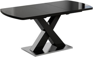 Розсувний обідній стіл Vicco Chinto, чорний, 120-160 x 76 x 80 см