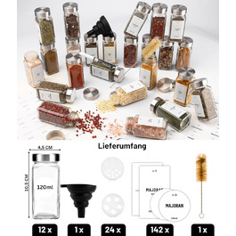 Набір скляних банок для спецій Deco haus® (12 шт.) - організоване зберігання спецій