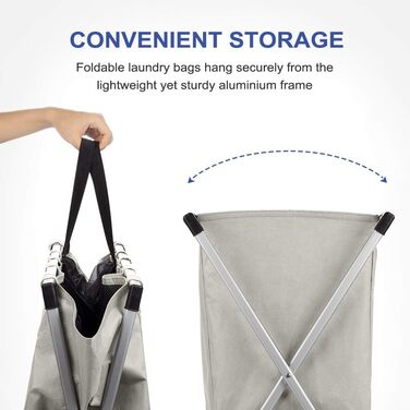 Сортувальник для білизни Oxford Trio з 3 відділеннями, 102L, тканинний, складаний, для дому