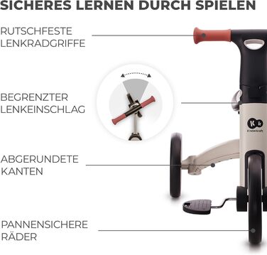 Триколісний велосипед Kinderkraft 4TRIKE 3в1: біговел, самокат, з сидінням, сірий, від 12 міс. до 5 років