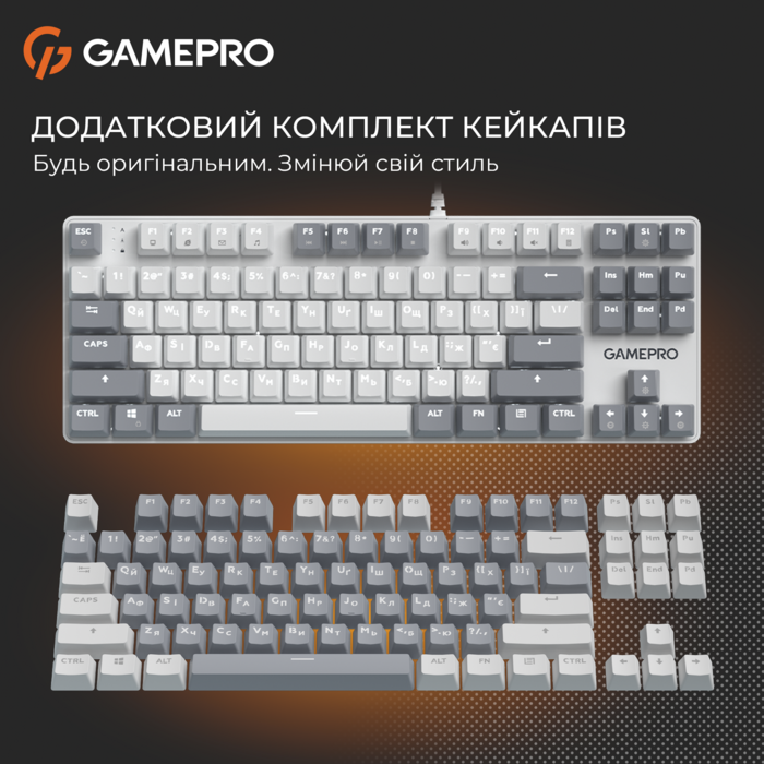 Дротова механічна клавіатура GamePro Genesis Metallic (MK110W) 87% Red switches