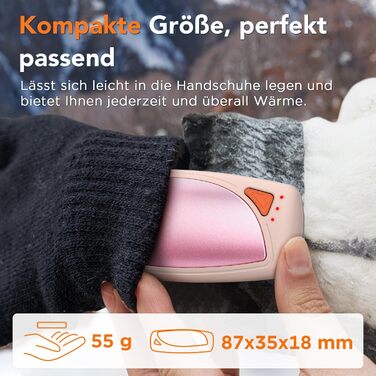 Електричні грілки для рук Lepwings 2 шт. з зарядним кейсом, 14000 mAh, багаторазові, двосторонній нагрів, 3 режими, USB-зарядка, для активного відпочинку взимку, чорний