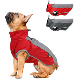 Осінньо-зимовий одяг для собак AxSpeed, тепла водонепроникна куртка з м'якою підкладкою червоного кольору