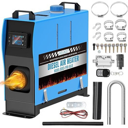 8KW дизельний обігрівач, 12V, з пульт дистанційного керування та LCD-екраном, для авто, RV, човнів, вантажівок, 8KW, блакитний