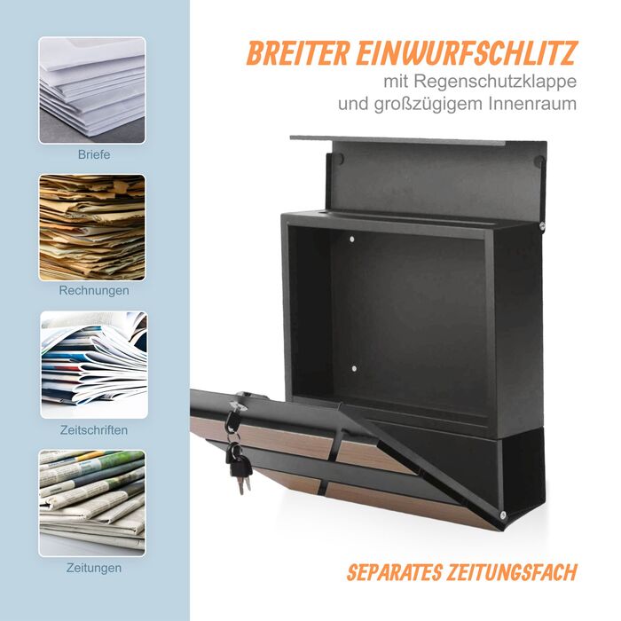 Скринниця Relaxdays з імітацією дерева та відсіком для газет