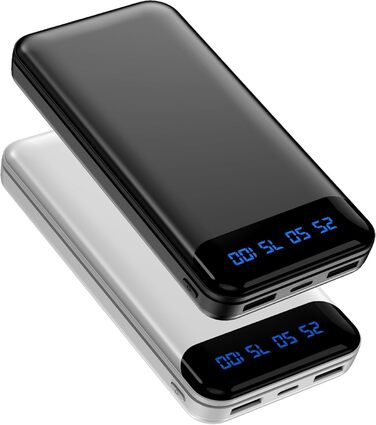 Дисплей, 2 порти, iPhone 15-12, смартфони (чорнийбілий), 2 шт., 16000mAh, 5V 3A, LCD