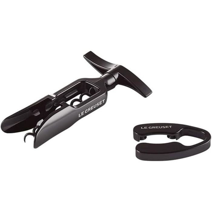 Набір Le Creuset GS100: відкривач пляшок з різаком для кришок, чорний, блискучий пластик