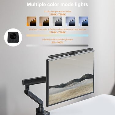 LED лампа на монітор з USB, захист очей, регульоване освітлення, сенсорний екран, 44 см