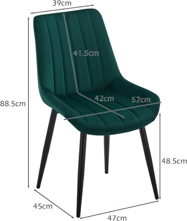 Набір з 2-х стільців для їдальні TUKAILAI з штучної шкіри, ергономічні, з металевим каркасом, до 150 кг, для кухні, їдальні та вітальні, коричневі (зелені, велюрові, набір 4 шт.)