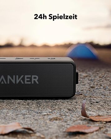 Портативна Bluetooth колонка Anker SoundCore 2 - потужний звук, глибокий бас, 24 години роботи, водонепроникність IPX7, для iPhone, Galaxy та інших пристроїв (Чорний)