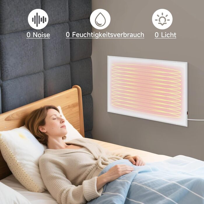 Інфрачервова настінна панель Mursche 450W з термостатом та Wi-Fi, електрична, енергозберігаюча, з пультом дистанційного керування та можливістю встановлення на стіну