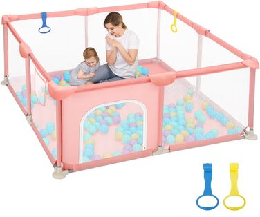 Дитячий манеж Dripex 124x124 см з дихаючою сіткою, сірий. Манеж для ігор, безпечний, з тканини Oxford 210D