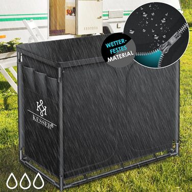 Кемпінгова кухня KESSER® з сумкою та набором посуду | Складаний шафка для кемпінгу | Алюмінієвий каркас | Похідна кухня | Кухонна коробка | Шафка для намету | Чорний/Чорний | Тип F6