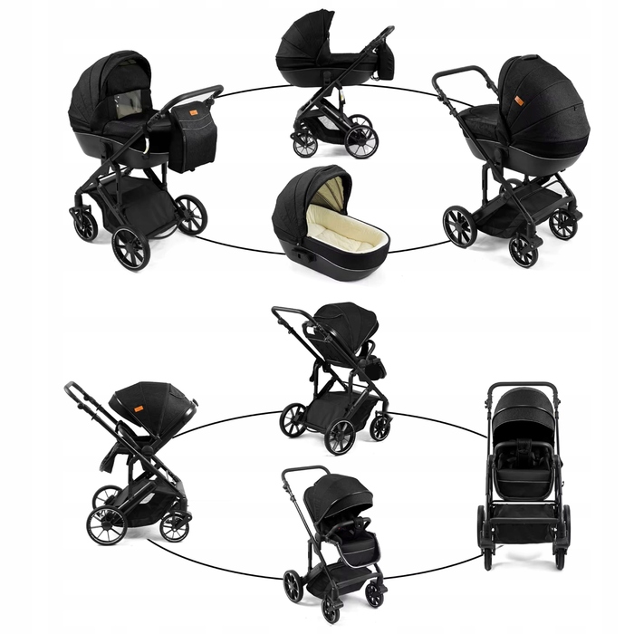 Дитячий прогулянковий візок STYLOWY MAGIC ZC 3в1: люлька, автокрісло та аксесуари