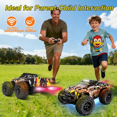 Радіокерований позашляховик BAZADER 1:18 з LED підсвіткою та розпилювачем води, 25 км/год, 2.4 GHz, для дітей від 4 років (Жовтий)