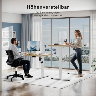 Регульований стіл, електричний, ергономічний, для дому та офісу, білий (150 x 60 см, бежевий)