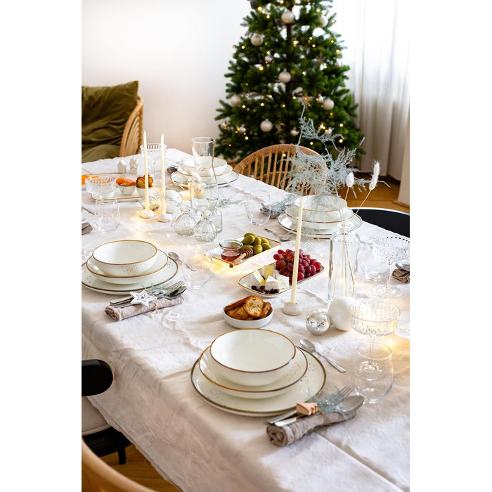 Набір кавових чашок MÄSER Serie Pintar (8 шт.) - порцеляновий сервіз, блакитний, вінтажний стиль