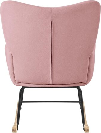 Крісло-гойдалка ML-Design рожевого кольору з оббивкою під фліс, дерев'яні полози, для вітальні, спальні, балкона