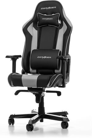 Ігрове крісло DXRacer King K99, шкірозамінник, чорно-сірий, до 200 см