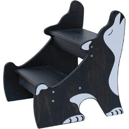 Дитячий триступеневий табурет для ванної кімнати Wild Kids Modern, з дерева, за дизайном Монтессорі (чорний)