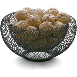 Сітчаста миска Philippi плюс кошик для хліба s декоративна миска з нержавіючої сталі чорного кольору, 22 x 22 см