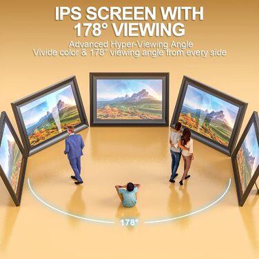 Цифровий фоторамка OBVHNUA 10.1' з 128 ГБ пам'яті, без Wi-Fi, IPS-дисплей 1280*800, відтворення фото, музики, відео, календар, USB/SD, настінний монтаж