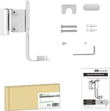 Підставка для SONOS ONE та Play:1 Conecto CC50596-2 (2 шт.) - білий, з кабелеуправлінням, 71.6 см, до 3 кг