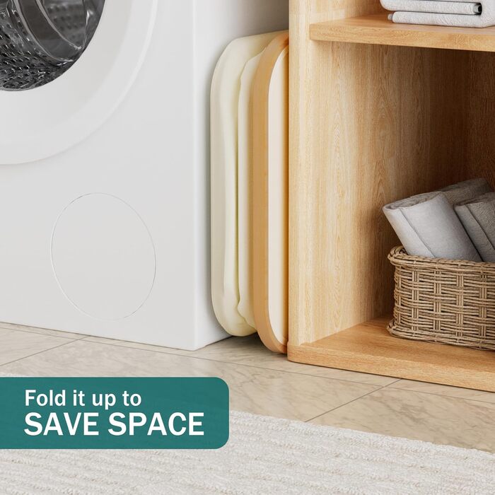 Кошик для білизни Youdenova з кришкою, великий, 160л, бамбук та дерево, сортувальник для білизни, білий