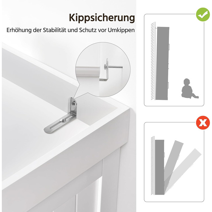 Шафа для зберігання Yaheetech 183,5 см, кухонна шафа з регульованими полицями та 2 шухлядами, багатоцільова шафа для дому, буфет для їдальні, велика, біла