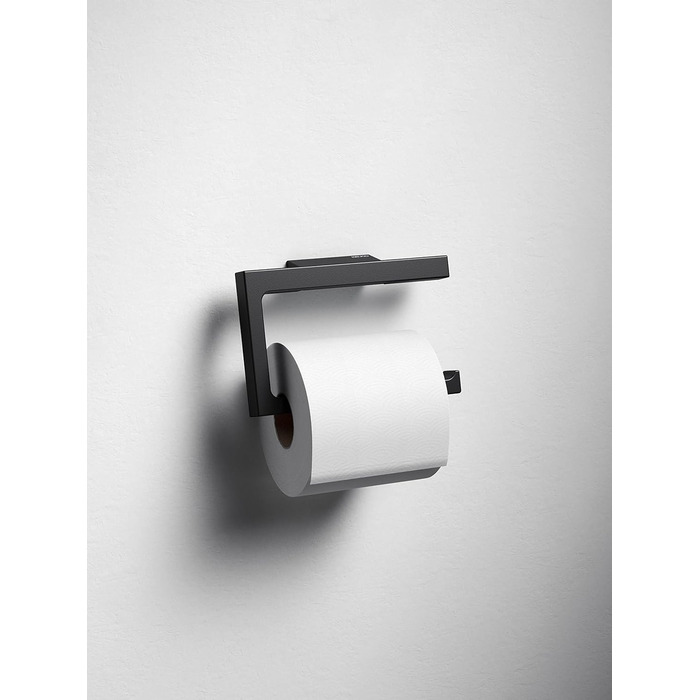 Тримач для туалетного паперу з металу, глянцевий верт, відкритої форми, тримач для туалетного паперу для ванної кімнати та гостьового туалету, видання 11 (чорний-матовий)