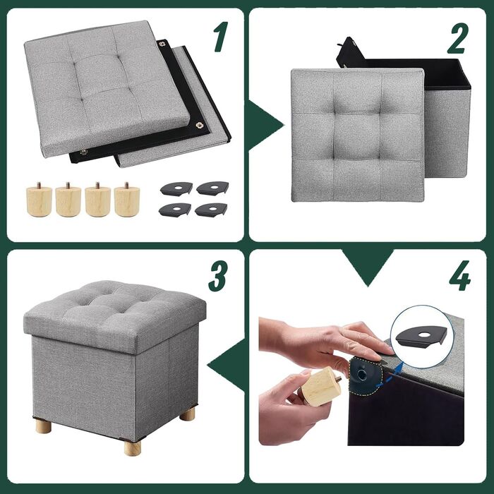 Relaxdays Пуф для сидіння 37л МДФ