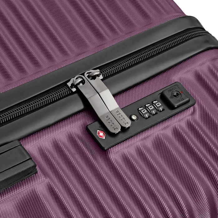 Набір валіз REDOLZ 3 шт. | Легкі валізи-ролери з ABS-пластику | Для жінок та чоловіків | 4 колеса, TSA-замок (Essentials 16) | Бордовий, валіза S (55 см)