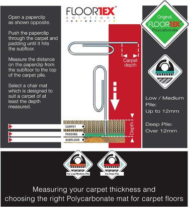Килимок для захисту підлоги Floortex, полікарбонат, високопрозорий, 120 х 150 см 120 х 150 см прямокутний
