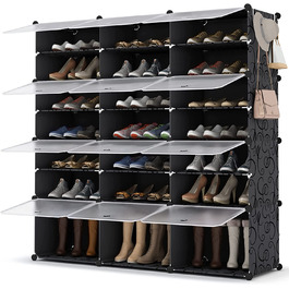 Полиця для взуття HOMIDEC 7 рівнів 122х32х122 см чорна