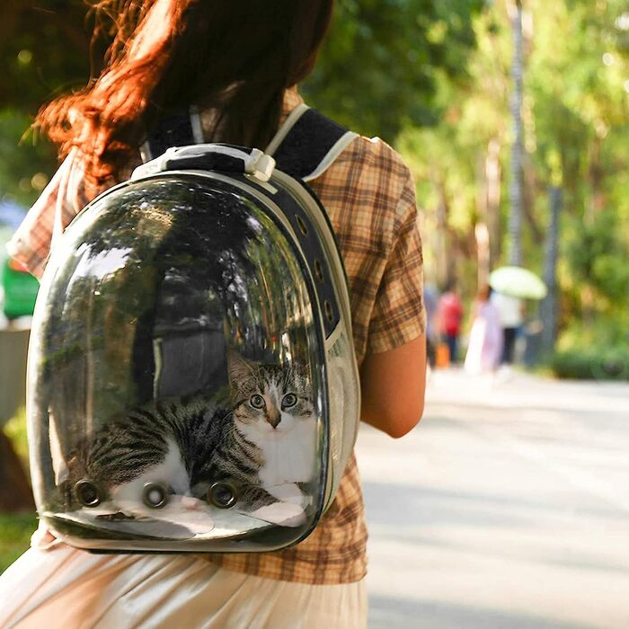 Рюкзак для кішок Galate, рюкзак для собак, розширюваний рюкзак для домашніх тварин, Рюкзак для кішок в аерокосмічній капсулі, переносний рюкзак для цуценят для подорожей, кемпінгу, піших прогулянок(зелений)