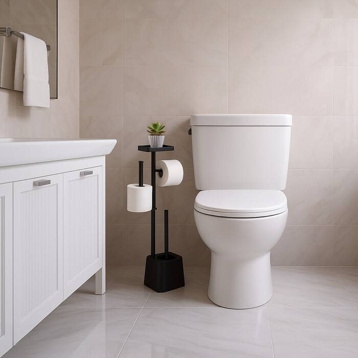 Набір для туалету Relaxdays з металевою полицею (WC-Garnitur Metall mit Ablage)