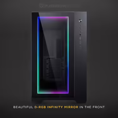 Корпус Magniumgear Neo Qube 2 IM ATX, подвійна камера, Digital-RGB, дзеркальна передня панель Infinity, скляні панелі, чорний
