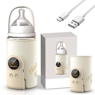 Портативний підігрівач для пляшечок Baby: LCD-дисплей, 6 температурних режимів, швидкий нагрів, для дому та подорожей
