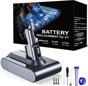 Змінна батарея 6000 мАг для Dyson V8 сумісна з Absolute, Animal, Animal Exclusive, Fluffy (V76000mAh)